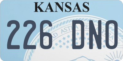 KS license plate 226DNO