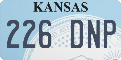 KS license plate 226DNP