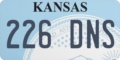 KS license plate 226DNS