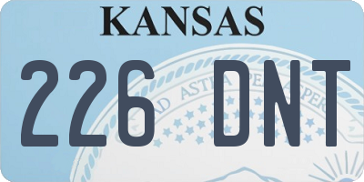 KS license plate 226DNT