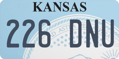 KS license plate 226DNU