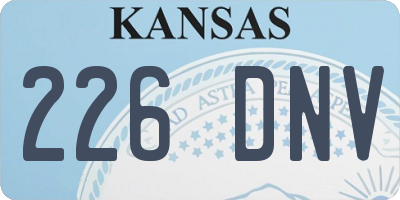 KS license plate 226DNV