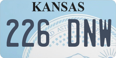 KS license plate 226DNW
