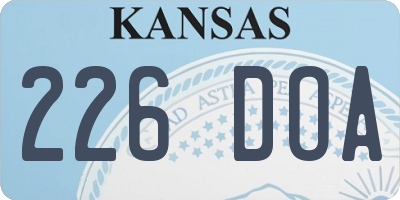 KS license plate 226DOA