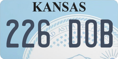 KS license plate 226DOB