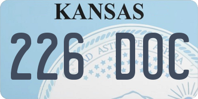 KS license plate 226DOC