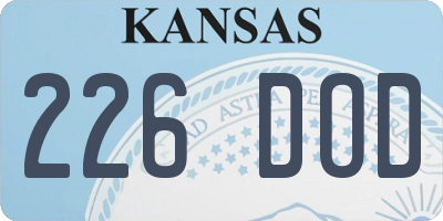 KS license plate 226DOD