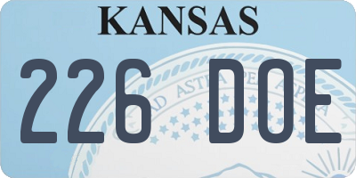 KS license plate 226DOE