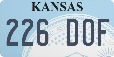 KS license plate 226DOF