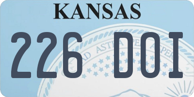 KS license plate 226DOI