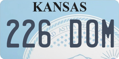 KS license plate 226DOM