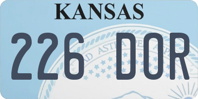 KS license plate 226DOR