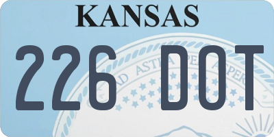 KS license plate 226DOT