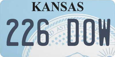 KS license plate 226DOW