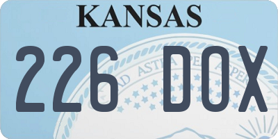 KS license plate 226DOX