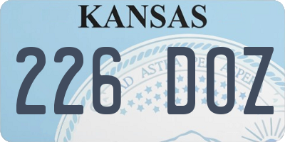 KS license plate 226DOZ