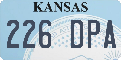 KS license plate 226DPA