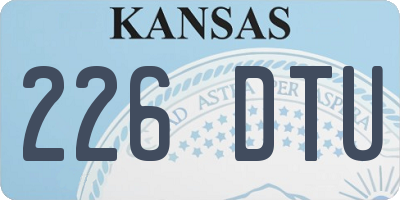 KS license plate 226DTU