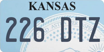 KS license plate 226DTZ