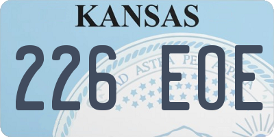 KS license plate 226EOE