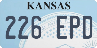 KS license plate 226EPD