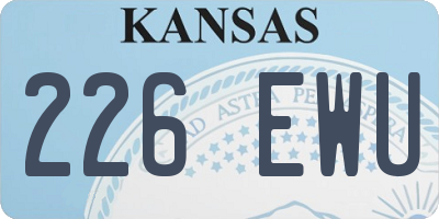 KS license plate 226EWU