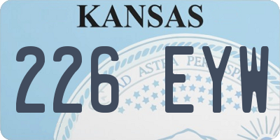 KS license plate 226EYW