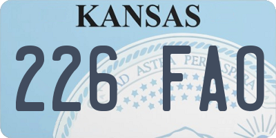 KS license plate 226FAO