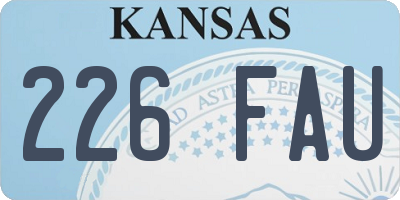 KS license plate 226FAU