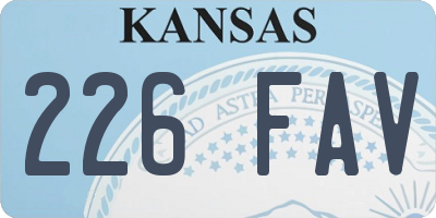 KS license plate 226FAV