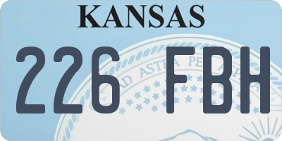 KS license plate 226FBH