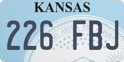 KS license plate 226FBJ