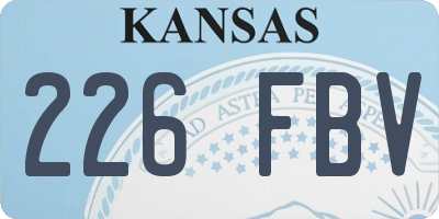 KS license plate 226FBV