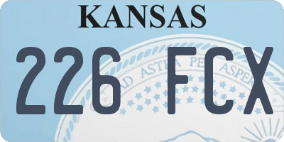 KS license plate 226FCX