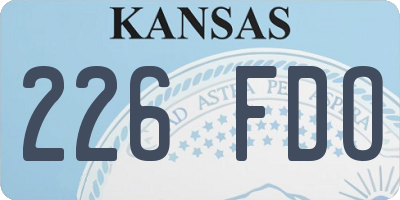 KS license plate 226FDO