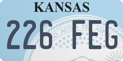 KS license plate 226FEG