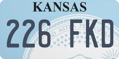 KS license plate 226FKD