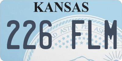 KS license plate 226FLM
