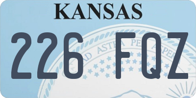 KS license plate 226FQZ