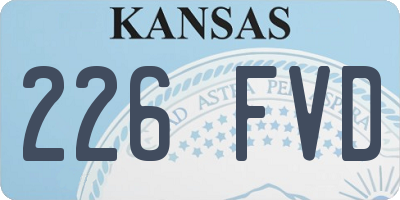 KS license plate 226FVD