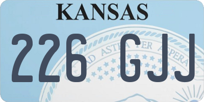 KS license plate 226GJJ