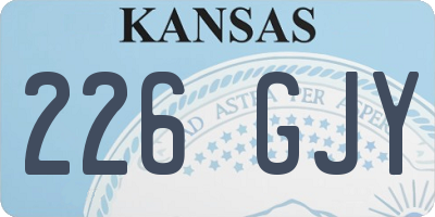 KS license plate 226GJY