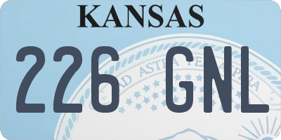 KS license plate 226GNL