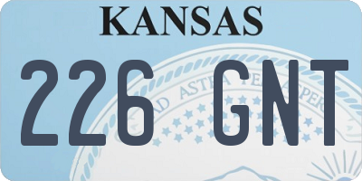 KS license plate 226GNT