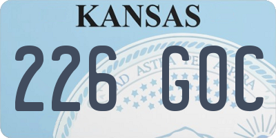 KS license plate 226GOC
