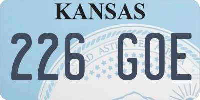 KS license plate 226GOE