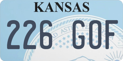 KS license plate 226GOF