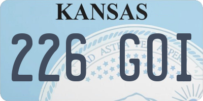 KS license plate 226GOI