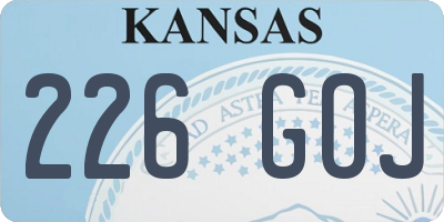 KS license plate 226GOJ