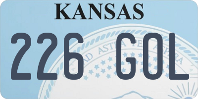 KS license plate 226GOL